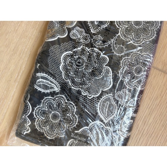 Thirty-One Fold N Go Organizer Botanical Lace w/ Notepad Black White NEW - Picture 1 of 3